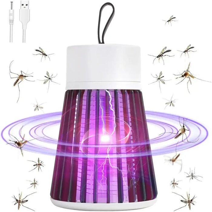 Raqueta Para Mosquitos Eléctrica - Recargable USB y Silenciosa para Interiores/Exteriores