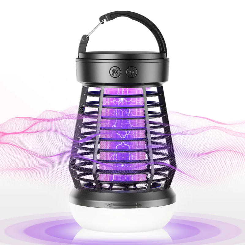 Powerful Mosquito Lamp Killer - 2000mAh Rechargeable Wireless Bug Zapper with Camping Lamp & SOS Strobe