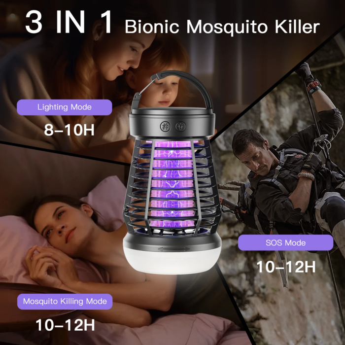 16520-28939f.png Portable Mosquito Zapper Fuerza - 2000mAh Recargable con Lámpara de Camping y Estrobo de Emergencia