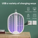 Carregamento rápido USB-C em raquete para mosquito