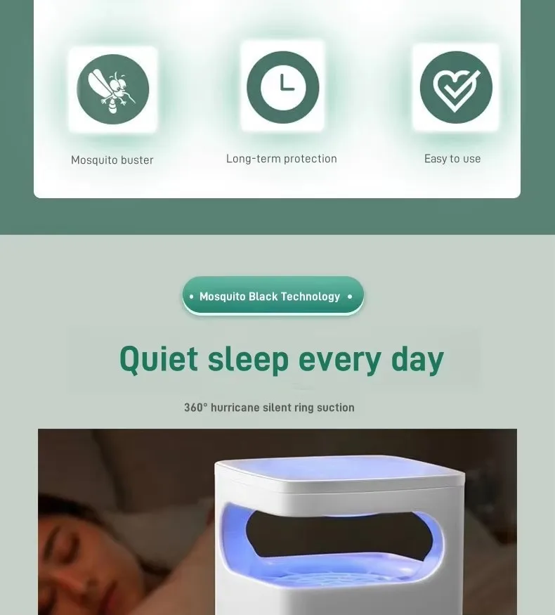 Caja desmontable de la lámpara mata mosquitos para limpieza higiénica