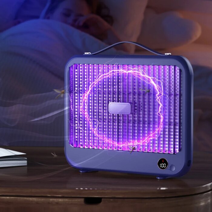 Hanging design used in a bedroom corner for quiet mosquito control