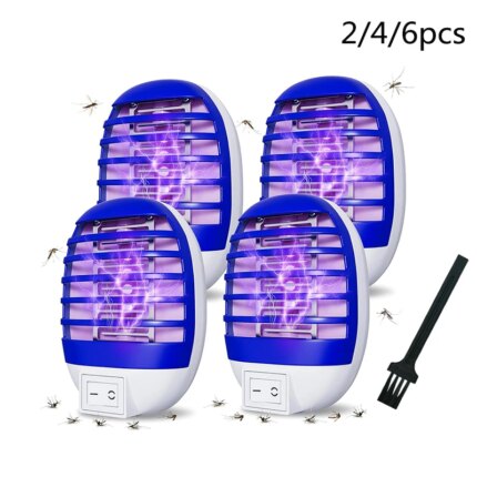 Efficient LED Mosquito Killer Lamp - US/EU Plug Electric Insect Trap for Indoor Use