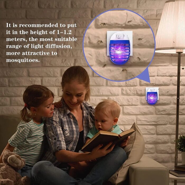 17733-z78vdl.jpg Función de luz nocturna de la lámpara anti mosquito azul en un cuarto de niño