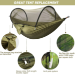 Premium Hammock with a Mosquito Net - 210T Nylon Camping Hammock for Outdoor Adventures
