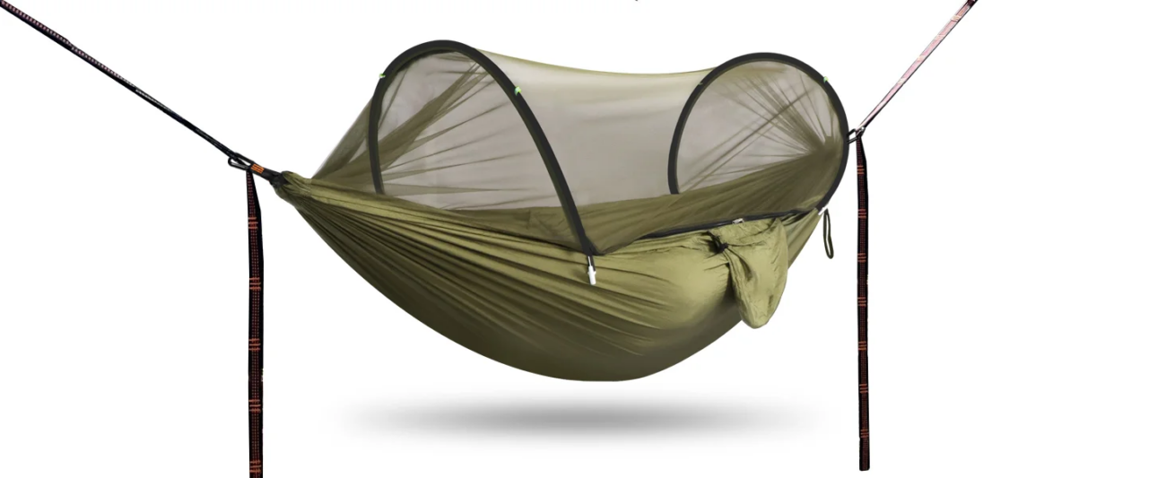 Cintas para árboles incluidas para montaje rápido de la hamaca con mosquitera