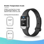 Close - up of the time and temperature display on the mosquito machine - like wristband