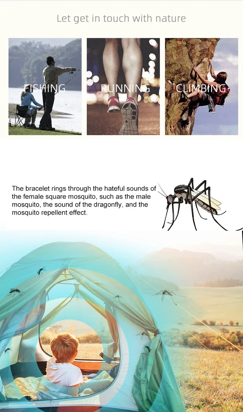 Uma família aproveitando um piquenique com a pulseira parecida com uma armadilha mosquito no pulso