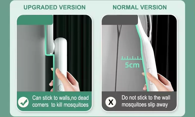 Raquete que mata mosquito aderindo à parede