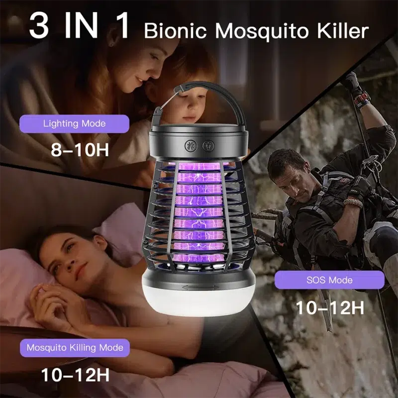 Lámpara LED de camping con tres modos de brillo para barbacoas al aire libre
