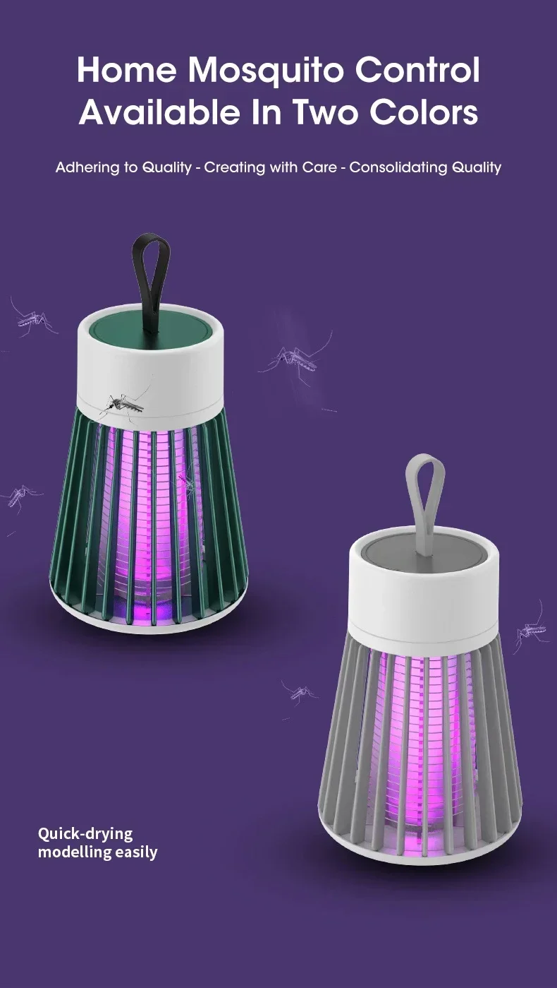 Silent 40dB mosquito repellent lamp in bedroom setup