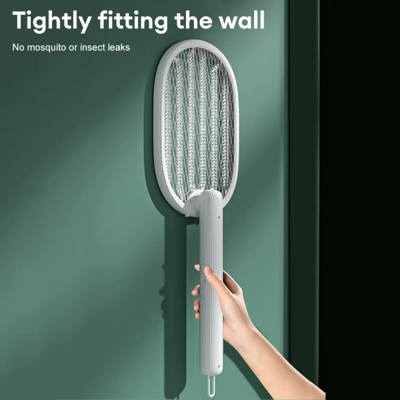 Wall-mounted electric racket for garage mosquito control