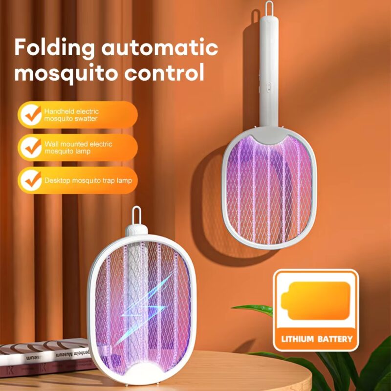 Luz UV nano atrayendo zancudos a raqueta electrica para mosquitos