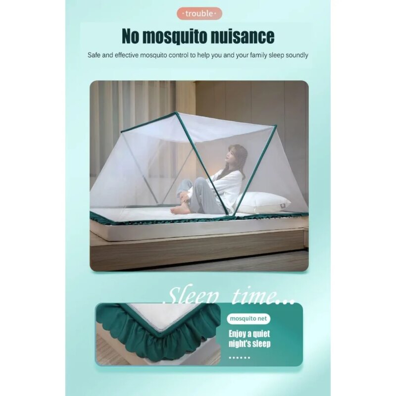Mosquitera plegable almacenada en el maletero del auto para uso al aire libre