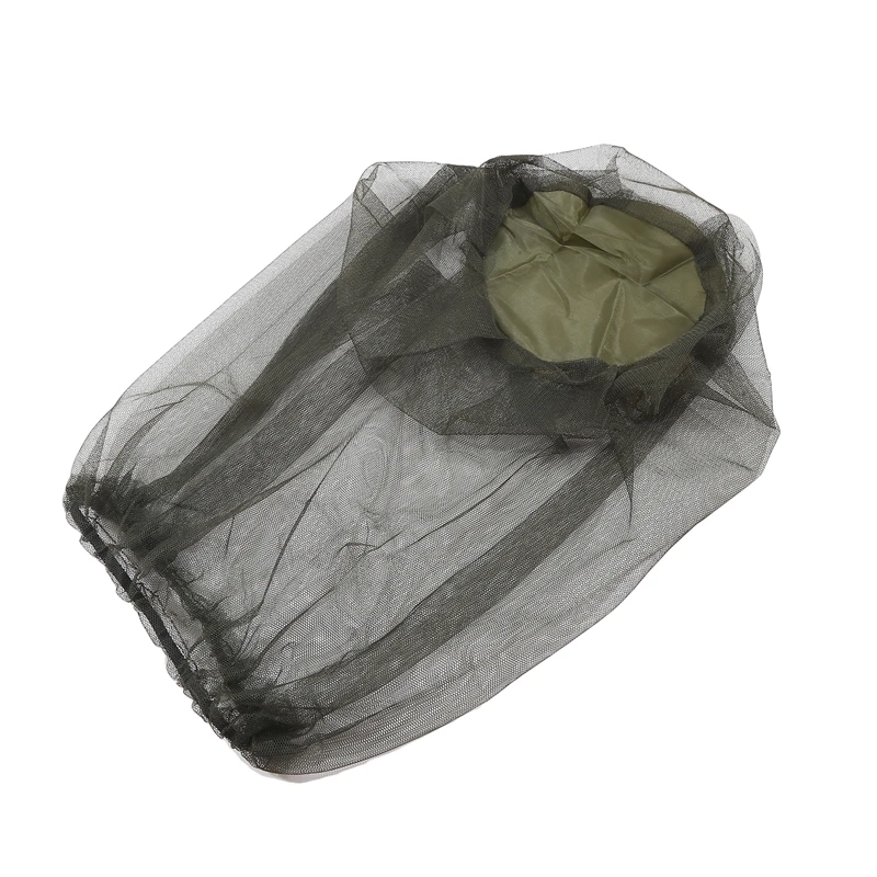 Detail of the breathable mesh fabric on the mosquito net and hat combination
