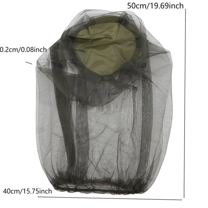 18933-io63nw.jpg Chapeu com mosquiteiro usado sobre chapéu de sol durante expedição de acampamento