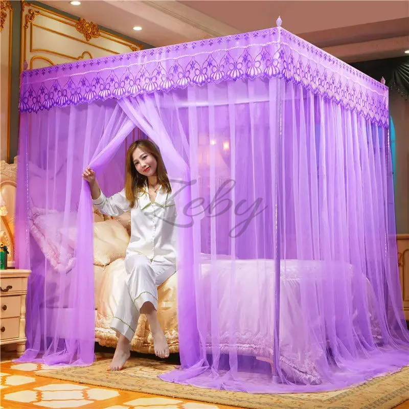 Color comparison of the mosquito net options (yellow, pink, purple, white, gray)