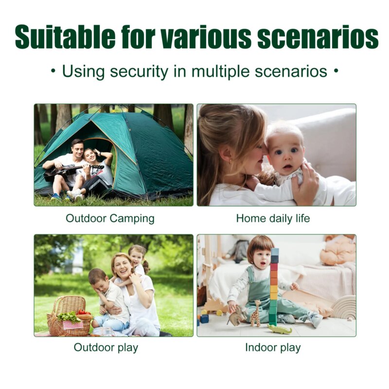 Familia usando pomada para picaduras de mosquitos durante un camping