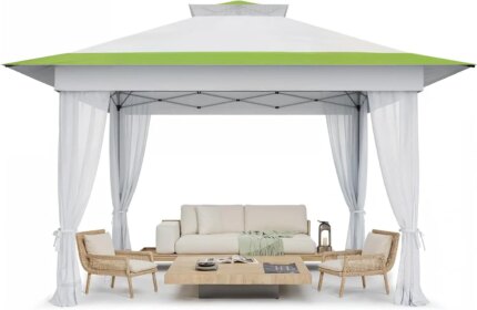Mosquiteiro Dossel Fácil de Montar - Tenda Pop Up 13x13ft para Pátio e Jardim