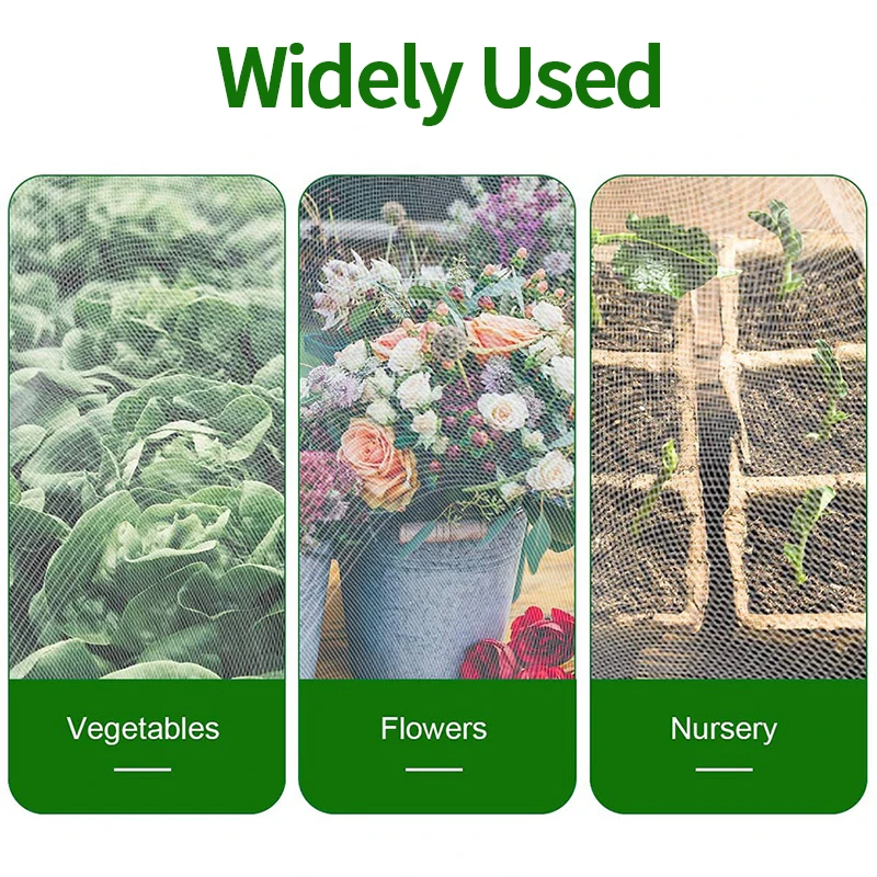Watering plants directly through the mesh netting without removal